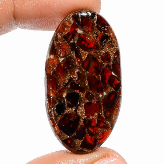 Fantastic A One Quality Spiny Copper Hessonite Garnet Oval Shape Cabochon Gemstone For Making Jewelry 43.5 Ct 39X21X5 mm V-5822