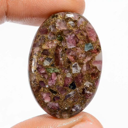 Tempting Top Grade Quality Spiny Copper Ruby Oval Shape Cabochon Loose Gemstone For Making Jewelry 28 Ct 32X22X4 mm V-5833