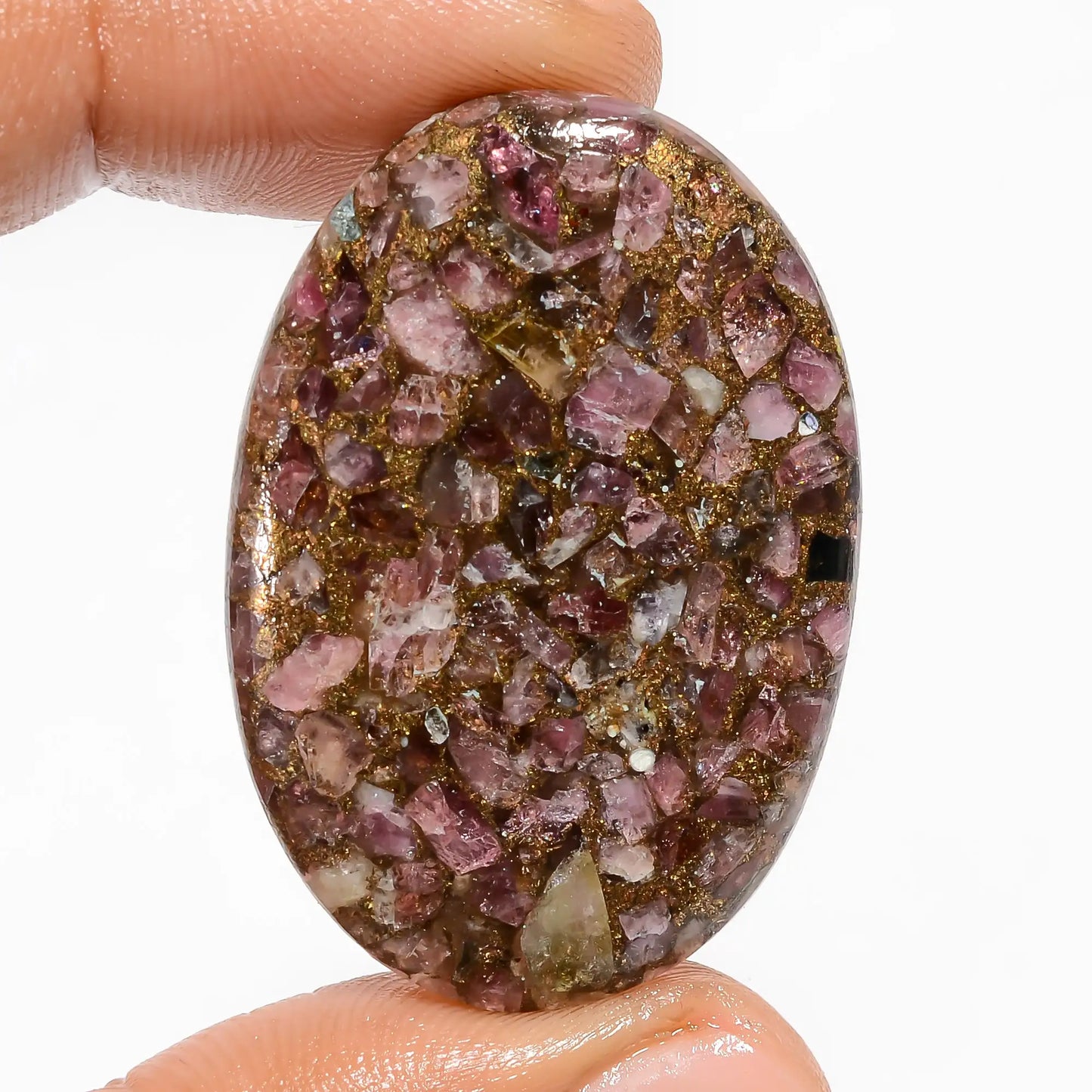 Terrific Top Grade Quality Spiny Copper Ruby Oval Shape Cabochon Loose Gemstone For Making Jewelry 39 Ct 38X26X4 mm V-5834