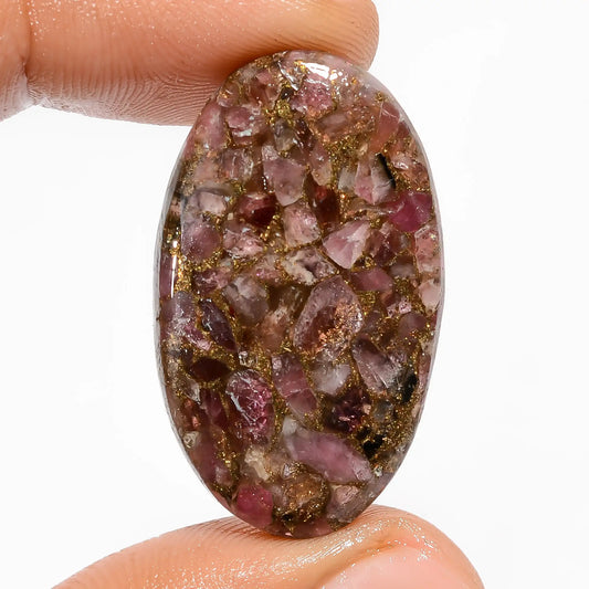 Amazing Top Grade Quality Spiny Copper Ruby Oval Shape Cabochon Loose Gemstone For Making Jewelry 27 Ct 33X19X4 mm V-5837