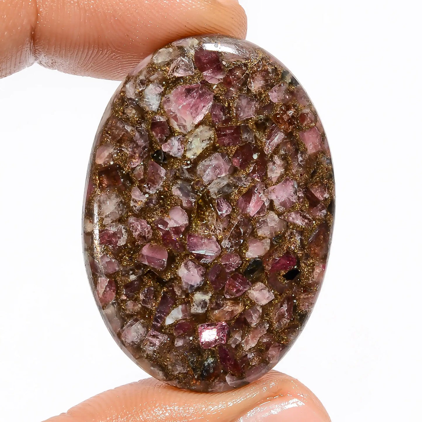 Amazing Top Grade Quality Spiny Copper Ruby Oval Shape Cabochon Loose Gemstone For Making Jewelry 39.5 Ct 39X28X4 mm V5839