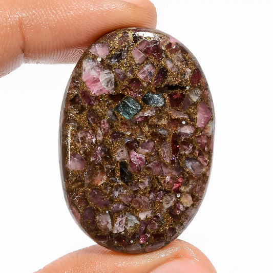 Awesome Top Grade Quality Spiny Copper Ruby Oval Shape Cabochon Loose Gemstone For Making Jewelry 40.5 Ct 38X26X4 mm V5841