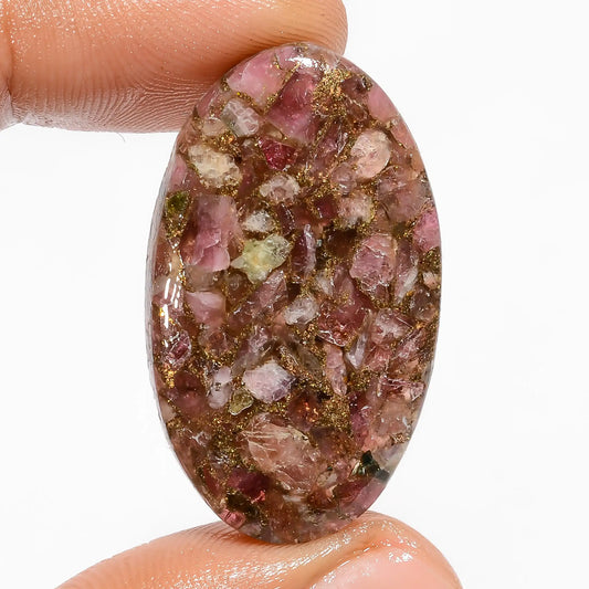 Beautiful Top Grade Quality Spiny Copper Ruby Oval Shape Cabochon Gemstone For Making Jewelry 29.5 Ct. 35X20X4 mm V-5842