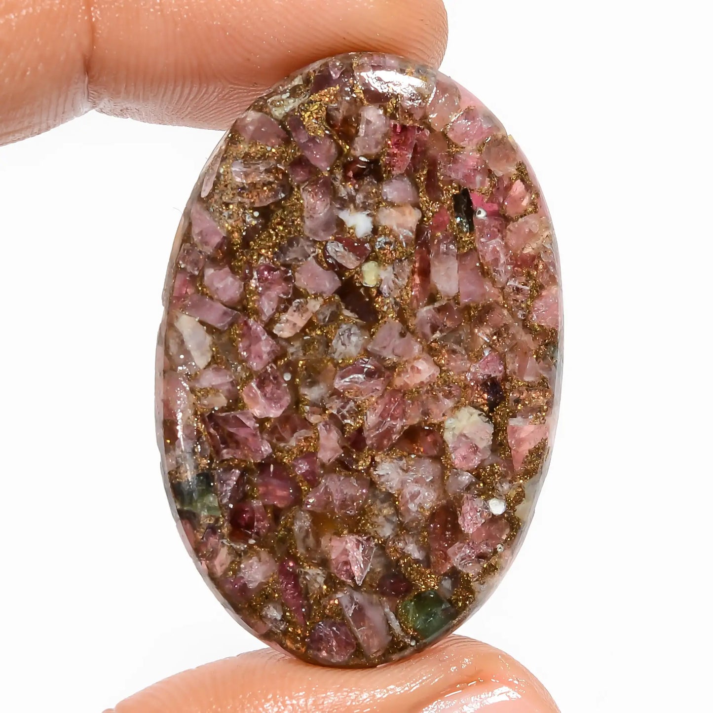 Classic Top Grade Quality Spiny Copper Ruby Oval Shape Cabochon Loose Gemstone For Making Jewelry 35 Ct 39X26X4 mm V-5843