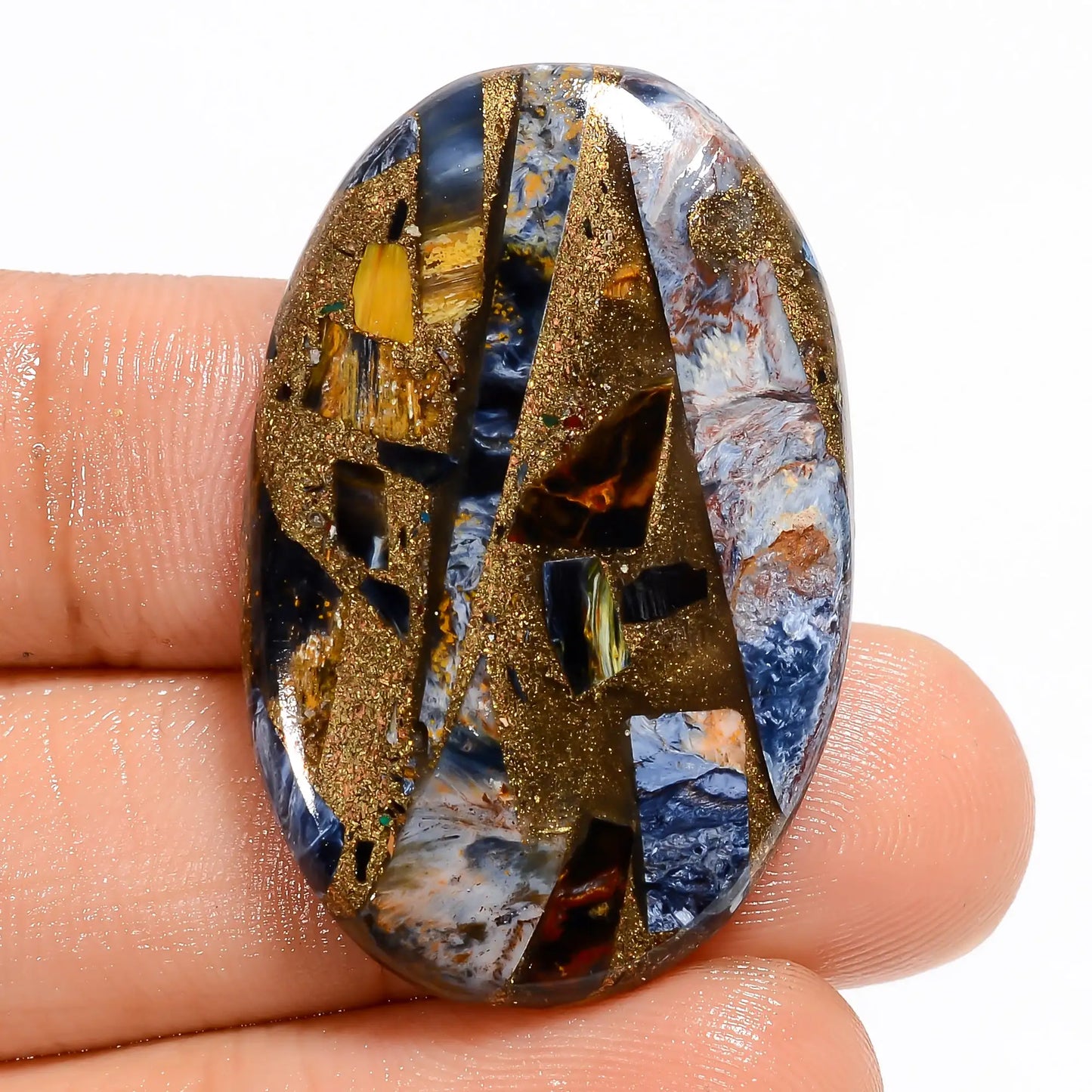 Marvellous Top Grade Quality Spiny Copper Pietersite Oval Shape Cabochon Gemstone For Making Jewelry 29 Ct. 35X22X5 mm V-5868