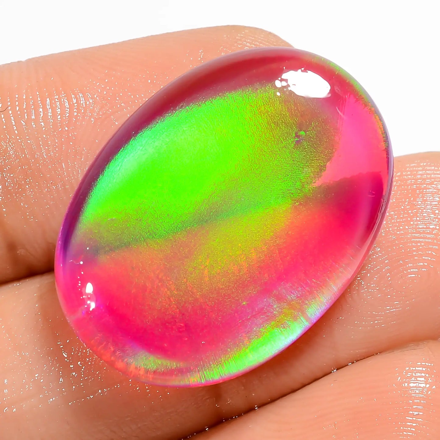 Terrific Top Grade Quality Aurora Opal Oval Shape Cabochon Loose Gemstone For Making Jewelry 21.5 Ct. 25X18X6 mm V-5876