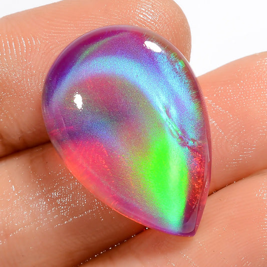 Wonderful Top Grade Quality Aurora Opal Pear Shape Cabochon Loose Gemstone For Making Jewelry 19 Ct. 24X17X7 mm V-5878