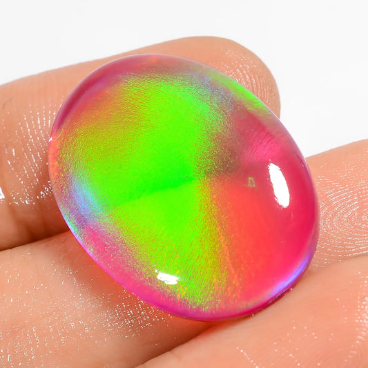 Amazing Top Grade Quality Aurora Opal Oval Shape Cabochon Loose Gemstone For Making Jewelry 19 Ct. 25X18X5 mm V-5879