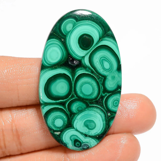 Malachite Oval Shape Cabochon Loose Gemstone Natural 59.5 Ct. 45X26X4 mm V-5888