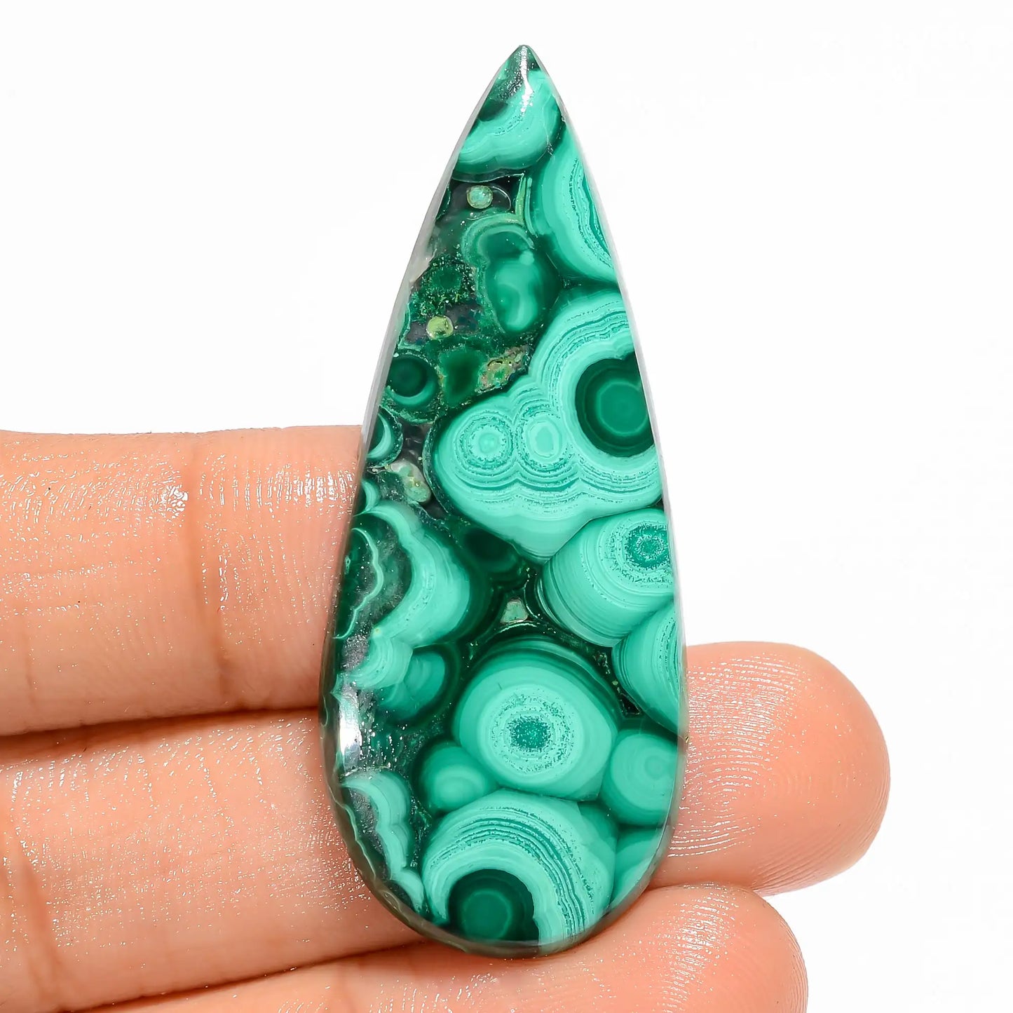 Wonderful Top Grade Quality 100% Natural Malachite Pear Shape Cabochon Loose Gemstone For Making Jewelry 47 Ct. 48X19X5 mm V-5894