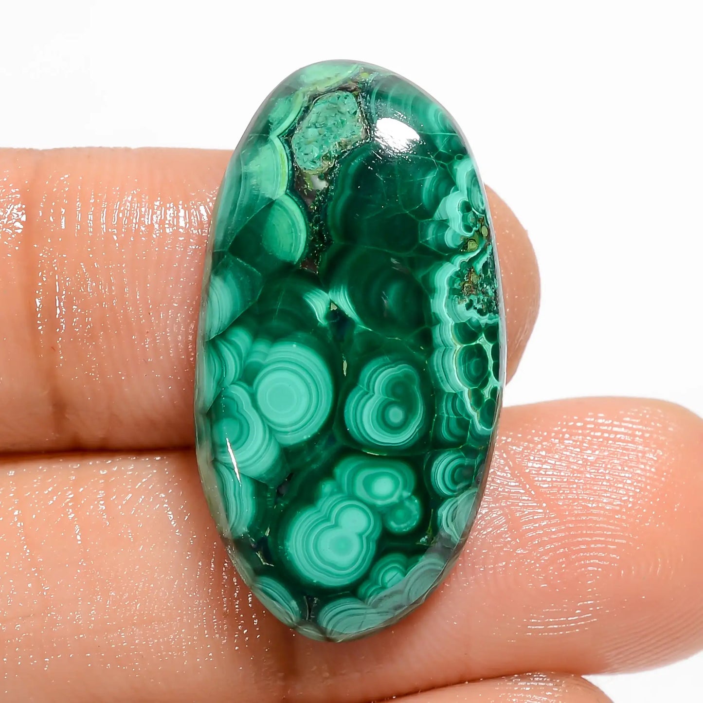 Amazing Top Grade Quality 100% Natural Malachite Oval Shape Cabochon Loose Gemstone For Making Jewelry 23 Ct. 28X14X5 mm V-5895