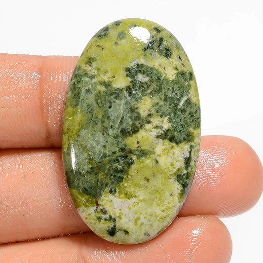 Attractive Top Grade Quality 100% Natural Canadian Jade Oval Shape Cabochon Loose Gemstone For Making Jewelry 41.5 Ct. 35X22X5 mm V-5898