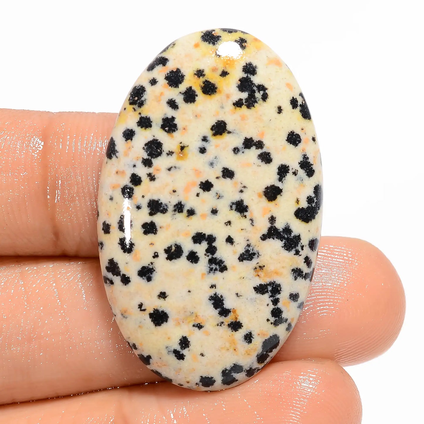 Mind Blowing Top Grade Quality 100% Natural Dalmatian Jasper Oval Shape Cabochon Loose Gemstone For Making Jewelry 33 Ct. 36X23X5 mm V-5911