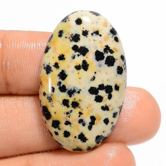 Outstanding Top Grade Quality 100% Natural Dalmatian Jasper Oval Shape Cabochon Loose Gemstone For Making Jewelry 29 Ct. 32X20X5 mm V-5912