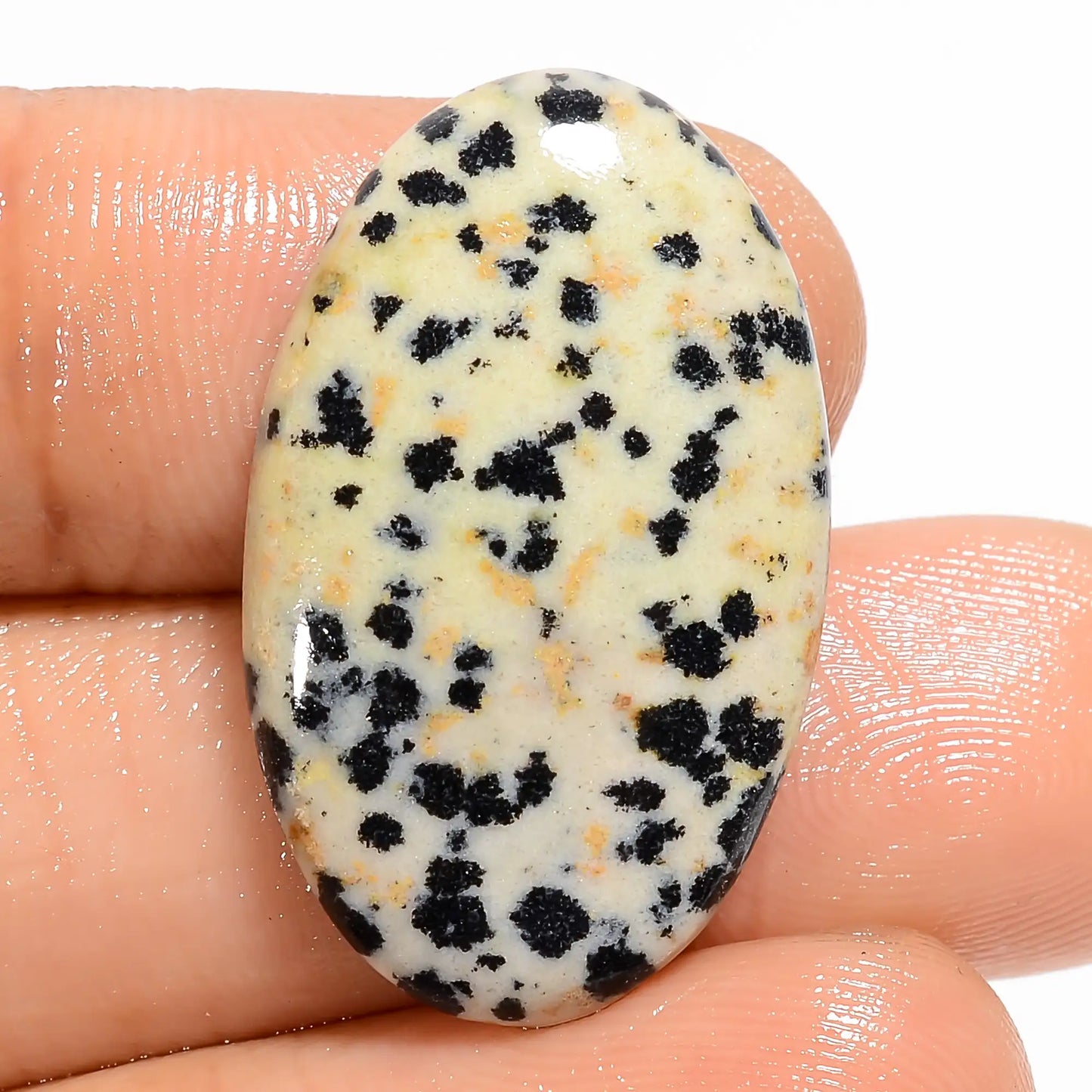 Tempting Top Grade Quality 100% Natural Dalmatian Jasper Oval Shape Cabochon Loose Gemstone For Making Jewelry 15 Ct. 27X17X4 mm V-5917