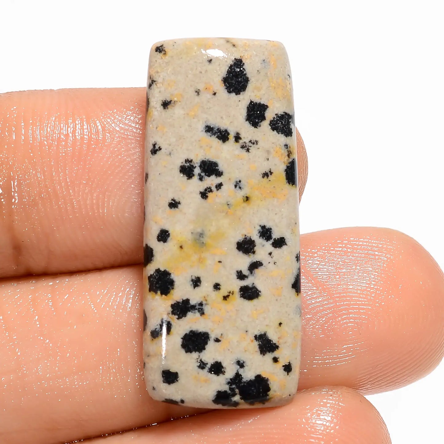 Wonderful Top Grade Quality 100% Natural Dalmatian Jasper Radiant Shape Cabochon Loose Gemstone For Making Jewelry 13 Ct. 29X12X4 mm V-5920