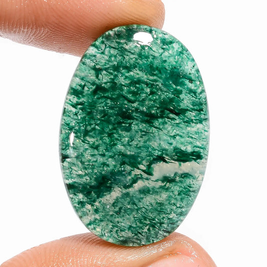 Attractive Top Grade Quality 100% Natural Green Aventurine Oval Shape Cabochon Loose Gemstone For Making Jewelry 30.5 Ct. 29X20X5 mm V-5924