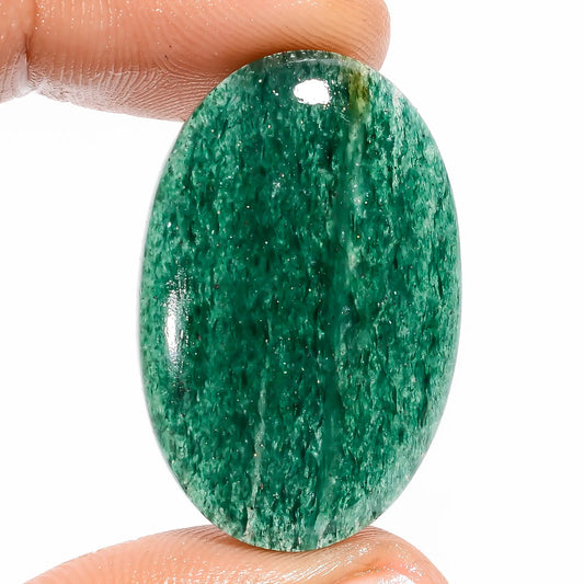 Beautiful Top Grade Quality 100% Natural Green Aventurine Oval Shape Cabochon Loose Gemstone For Making Jewelry 33 Ct. 32X21X5 mm V-5926