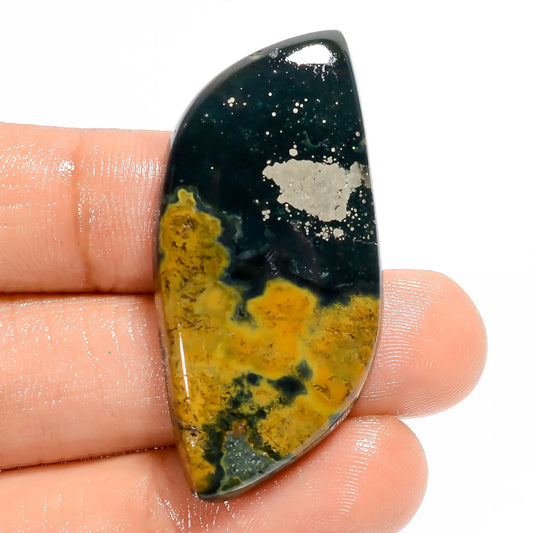 Wonderful Top Grade Quality 100% Natural Ocean Jasper Fancy Shape Cabochon Loose Gemstone For Making Jewelry 46 Ct. 41X20X6 mm V-5936