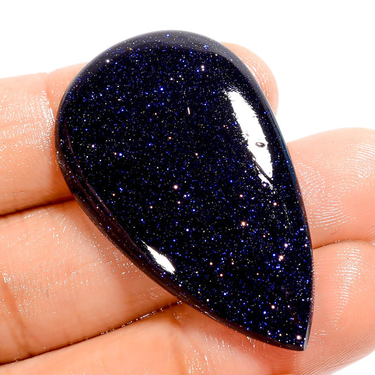 Exclusive Top Grade Quality Blue Sandstone Pear Shape Cabochon Loose Gemstone For Making Jewelry 32.5 Ct. 39X23X5 mm V-5988