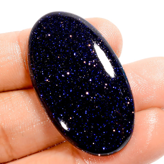 Elegant Top Grade Quality Blue Sandstone Oval Shape Cabochon Loose Gemstone For Making Jewelry 35 Ct. 37X21X5 mm V-5989