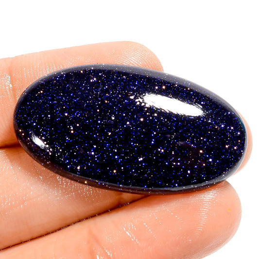 Immaculate Top Grade Quality Blue Sandstone Oval Shape Cabochon Loose Gemstone For Making Jewelry 38 Ct. 37X20X5 mm V-5992