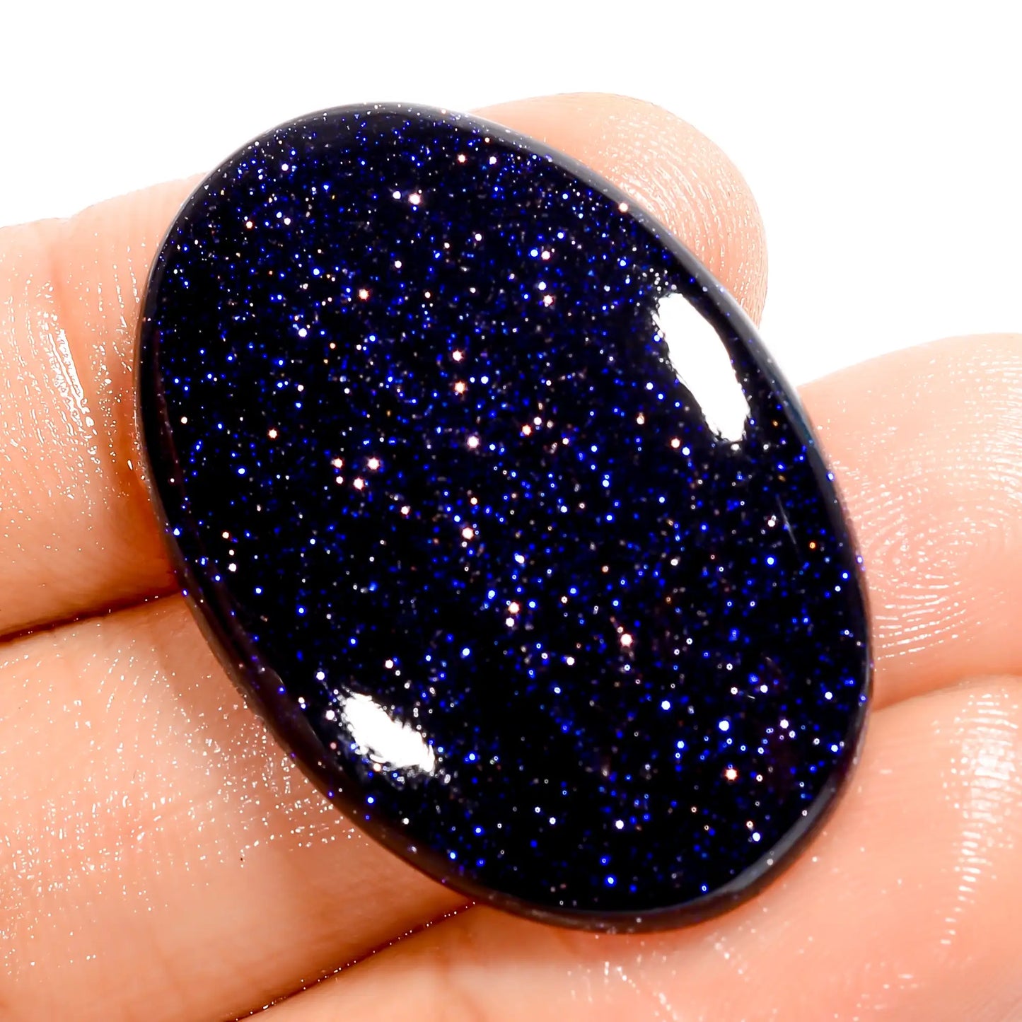 Supreme Top Grade Quality Blue Sandstone Oval Shape Cabochon Loose Gemstone For Making Jewelry 27 Ct. 32X22X4 mm V-6000