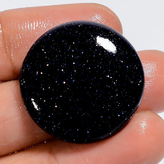 Amazing Top Grade Quality Blue Sandstone Round Shape Cabochon Loose Gemstone For Making Jewelry 27 Ct. 25X25X5 mm V-6001