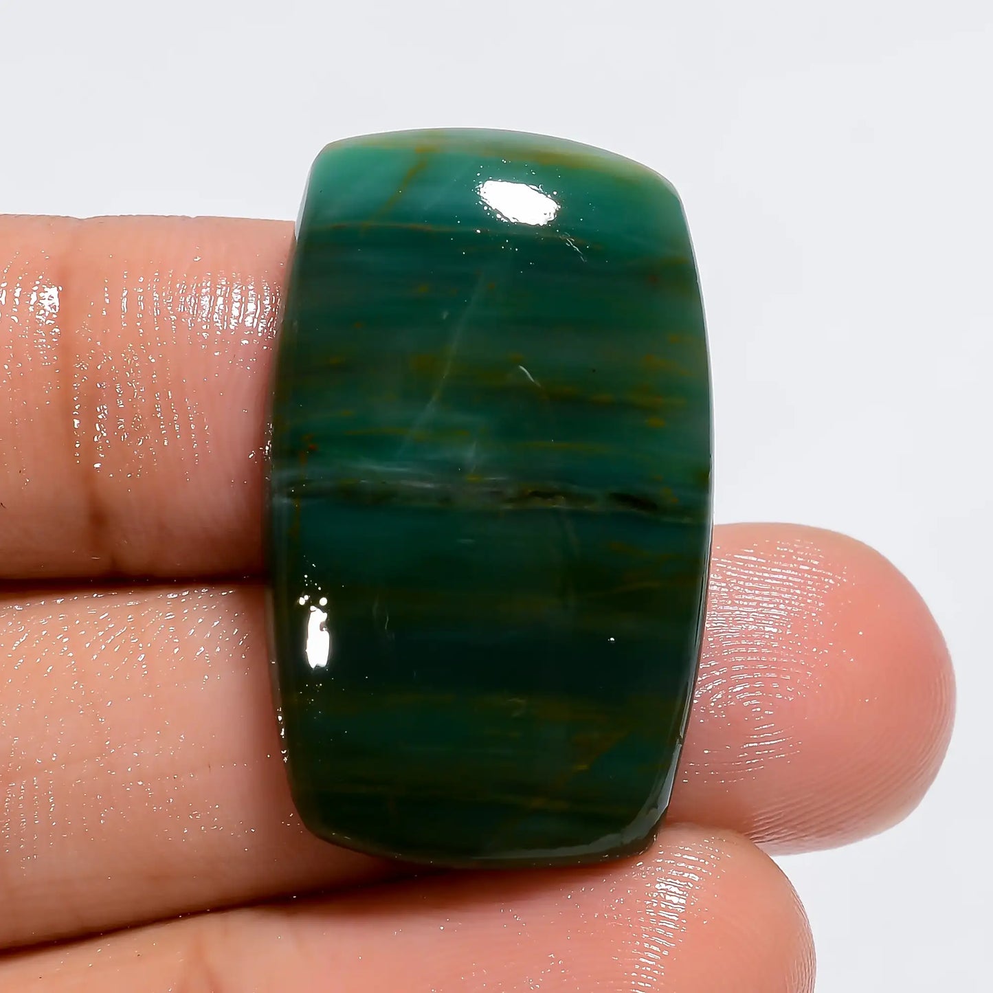 Wonderful Top Grade Quality 100% Natural Gary Green Jasper Radiant Shape Cabochon Loose Gemstone For Making Jewelry 28 Ct. 30X18X5 mm V-6048