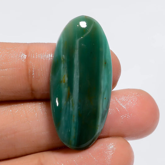 Awesome Top Grade Quality 100% Natural Gary Green Jasper Oval Shape Cabochon Loose Gemstone For Making Jewelry 25 Ct. 34X16X5 mm V-6050