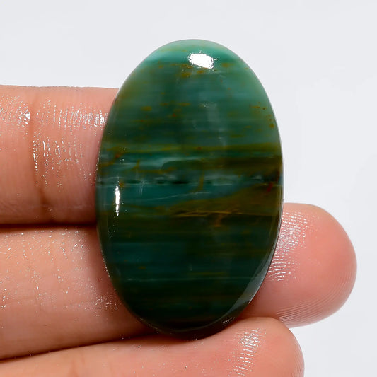 Classic Top Grade Quality 100% Natural Gary Green Jasper Oval Shape Cabochon Loose Gemstone For Making Jewelry 28 Ct. 32X20X5 mm V-6052