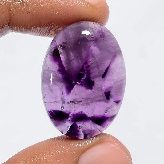 Gorgeous Top Grade Quality 100% Natural Trapiche Amethyst Oval Shape Cabochon Loose Gemstone For Making Jewelry 34.5 Ct. 28X20X7 mm V-6059