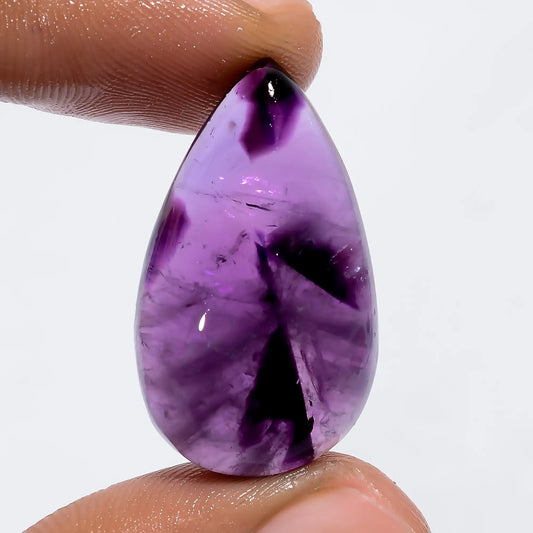 Immaculate Top Grade Quality 100% Natural Trapiche Amethyst Pear Shape Cabochon Loose Gemstone For Making Jewelry 27 Ct. 29X17X7 mm V-6060