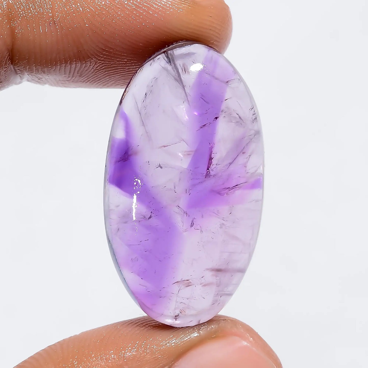 Incredible Top Grade Quality 100% Natural Trapiche Amethyst Oval Shape Cabochon Loose Gemstone For Making Jewelry 34 Ct. 31X17X7 mm V-6061