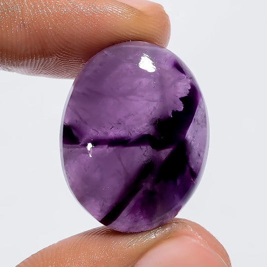 Stunning Top Grade Quality 100% Natural Trapiche Amethyst Oval Shape Cabochon Loose Gemstone For Making Jewelry 29.5 Ct. 25X19X7 mm V-6067