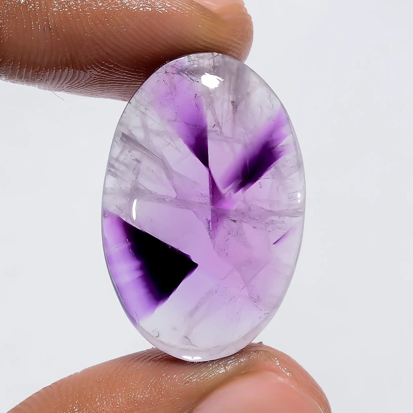 Terrific Top Grade Quality 100% Natural Trapiche Amethyst Oval Shape Cabochon Loose Gemstone For Making Jewelry 28 Ct. 27X18X7 mm V-6070