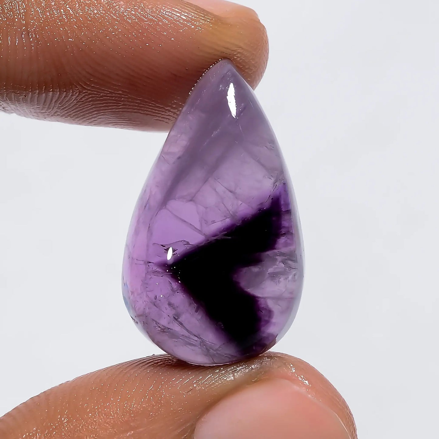 Unique Top Grade Quality 100% Natural Trapiche Amethyst Pear Shape Cabochon Loose Gemstone For Making Jewelry 22.5 Ct. 24X14X8 mm V-6071