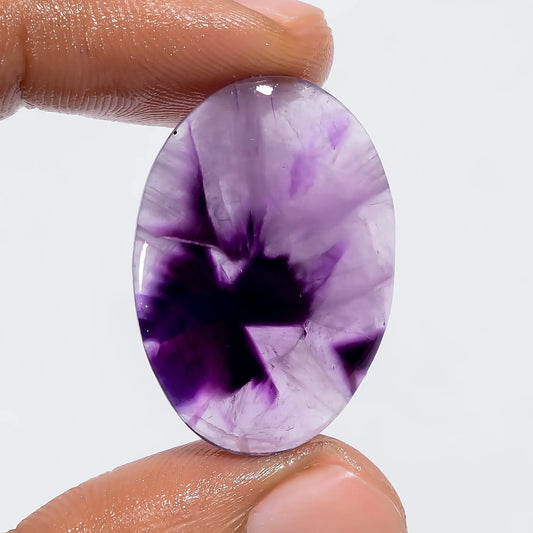 Awesome Top Grade Quality 100% Natural Trapiche Amethyst Oval Shape Cabochon Loose Gemstone For Making Jewelry 20 Ct. 29X20X5 mm V-6075