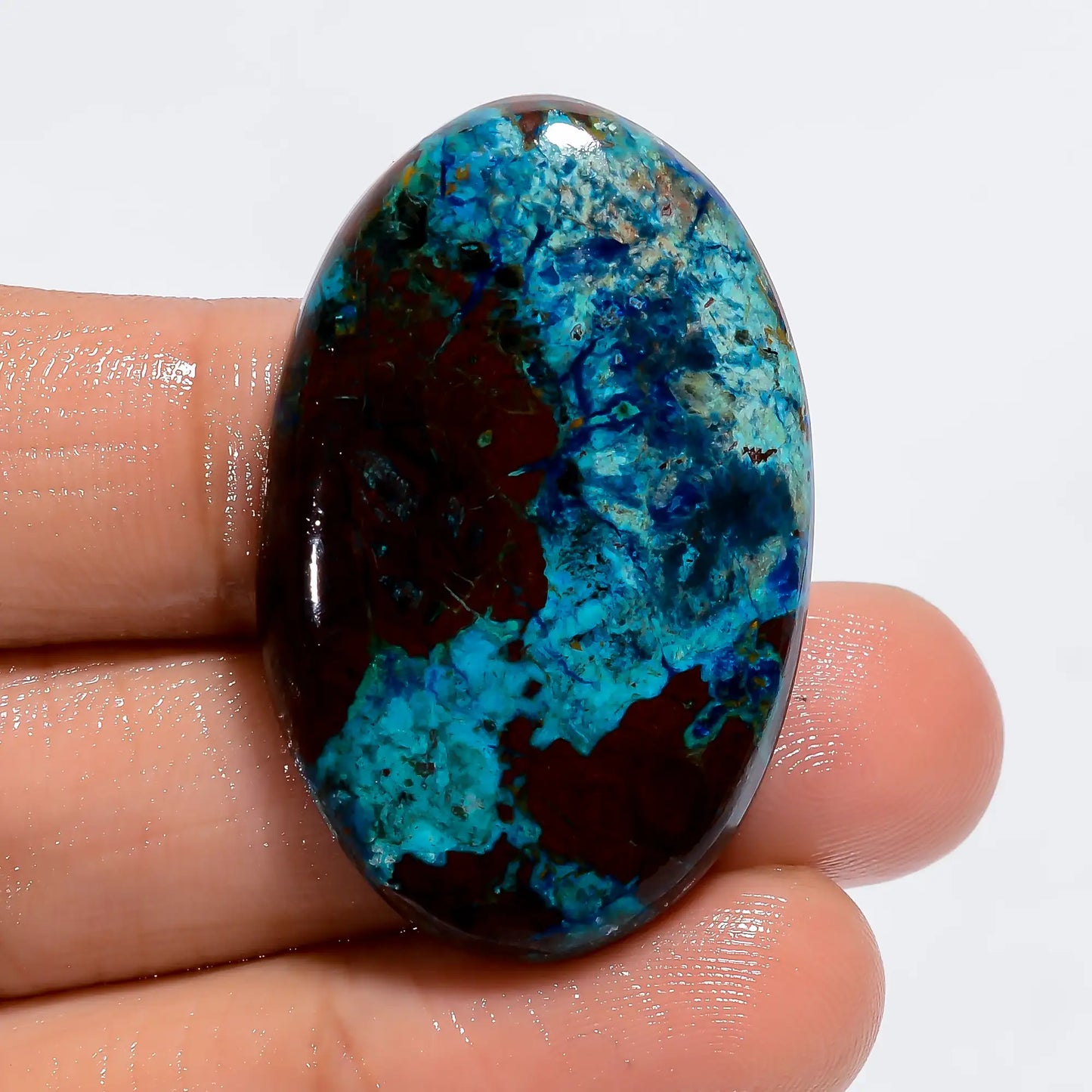 Terrific Top Grade Quality 100% Natural Shattuckite Oval Shape Cabochon Loose Gemstone For Making Jewelry 55 Ct. 37X24X6 mm V-6094