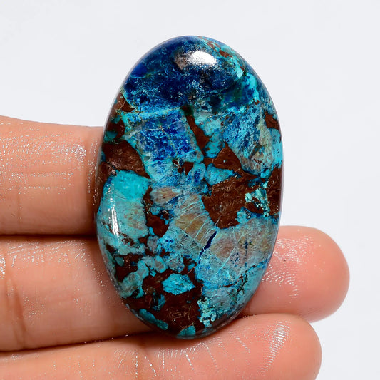 Unique Top Grade Quality 100% Natural Shattuckite Oval Shape Cabochon Loose Gemstone For Making Jewelry 55 Ct. 40X25X6 mm V-6095