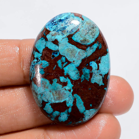 Amazing Top Grade Quality 100% Natural Shattuckite Oval Shape Cabochon Loose Gemstone For Making Jewelry 58 Ct. 36X26X7 mm V-6098