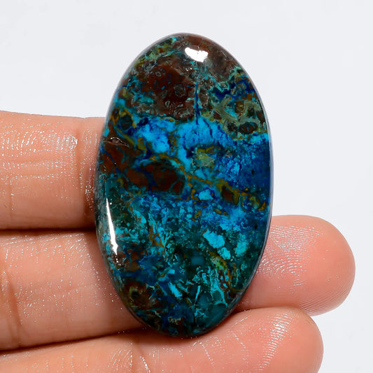 Attractive Top Grade Quality 100% Natural Shattuckite Oval Shape Cabochon Loose Gemstone For Making Jewelry 46.5 Ct. 40X23X5 mm V-6099