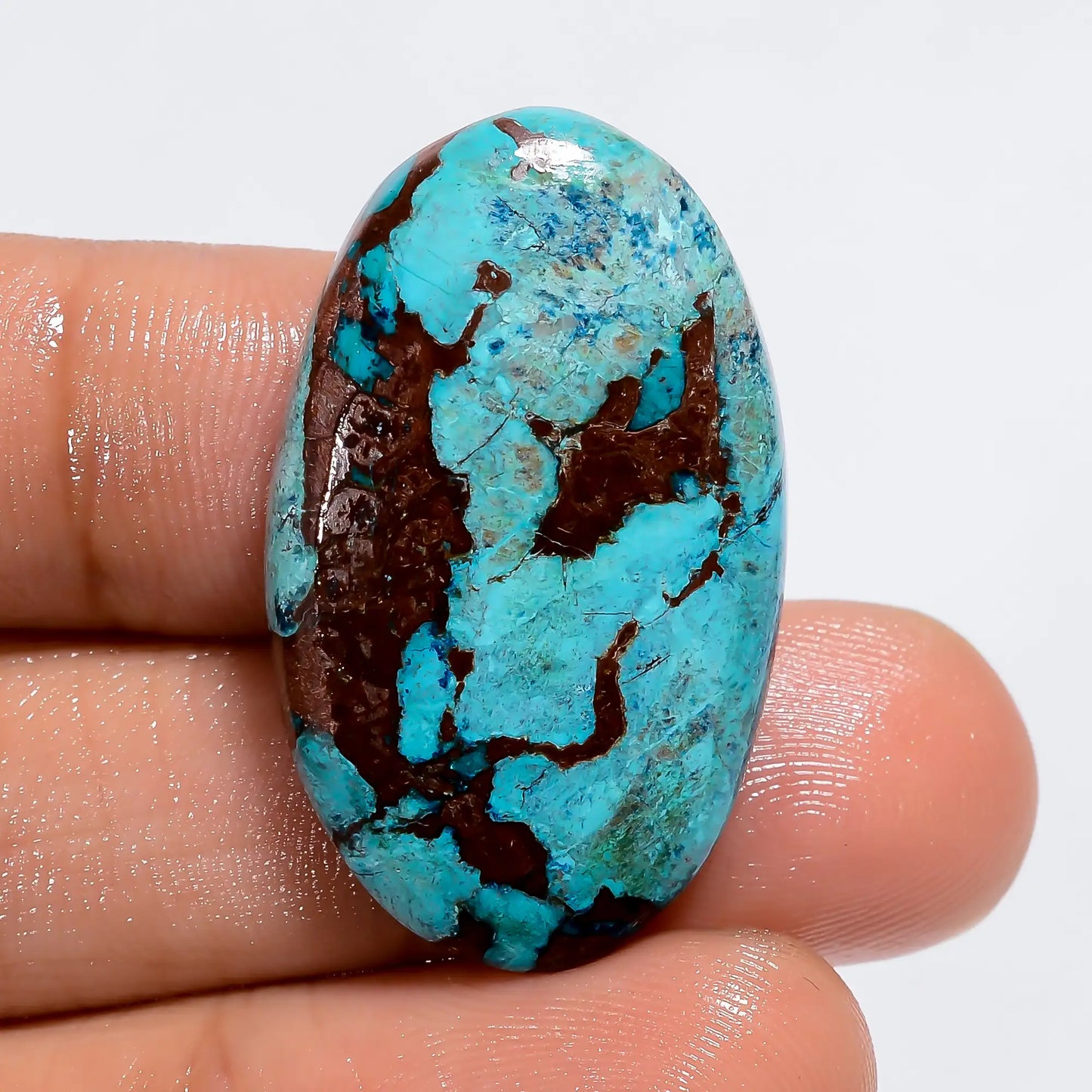 Awesome Top Grade Quality 100% Natural Shattuckite Oval Shape Cabochon Loose Gemstone For Making Jewelry 27.5 Ct. 31X19X5 mm V-6100