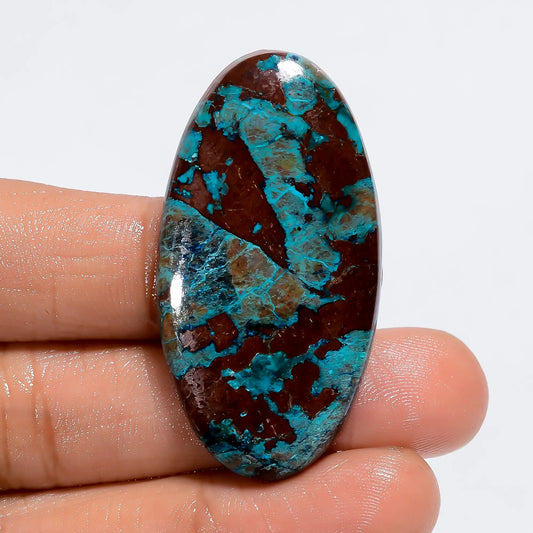 Beautiful Top Grade Quality 100% Natural Shattuckite Oval Shape Cabochon Loose Gemstone For Making Jewelry 46 Ct. 40X23X5 mm V-6101