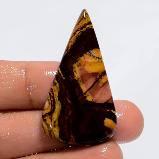 Excellent Top Grade Quality 100% Natural Austalian Picture Jasper Pear Shape Cabochon Loose Gemstone For Making Jewelry 37.5 Ct. 41X23X5 mm V-6104