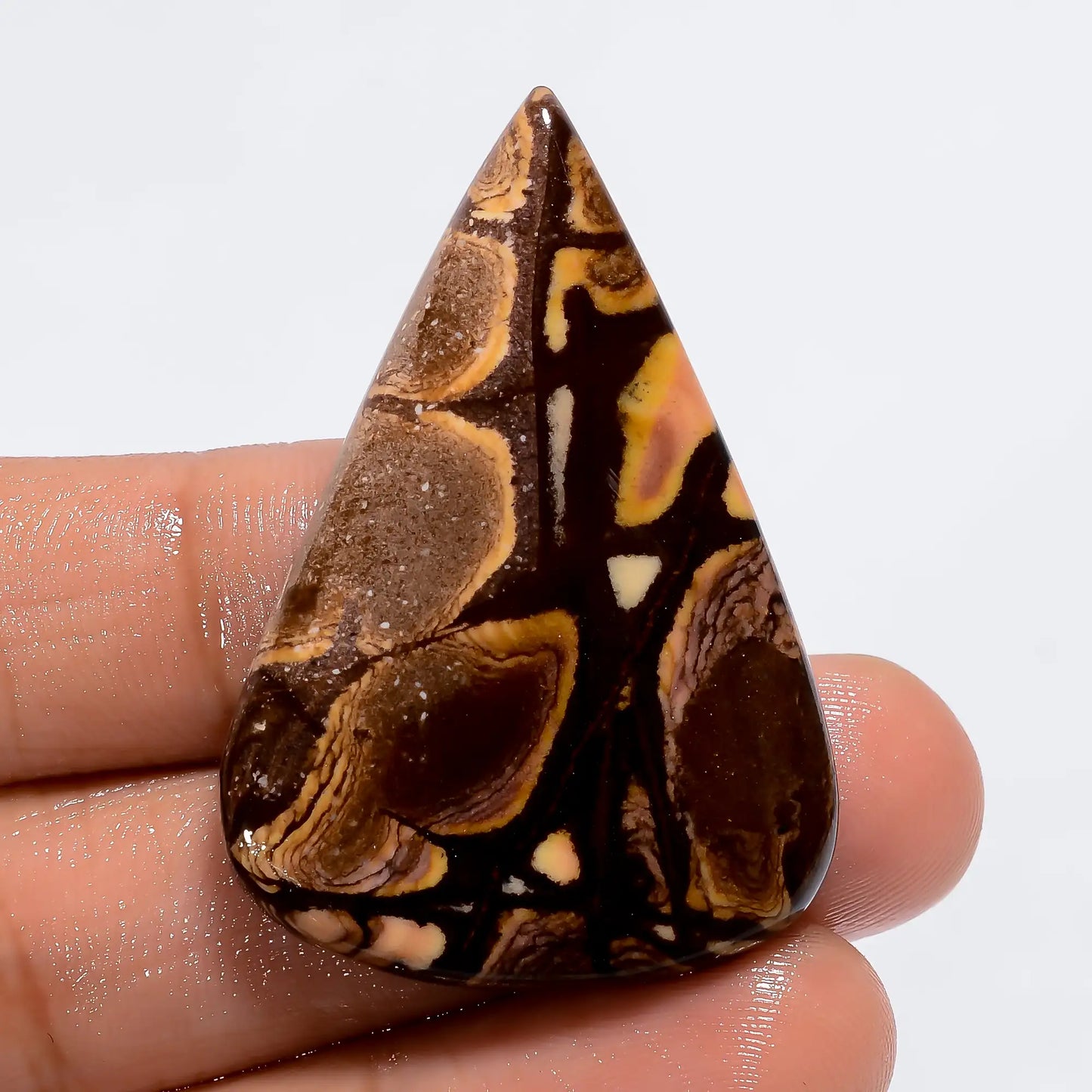 Gorgeous Top Grade Quality 100% Natural Austalian Picture Jasper Pear Shape Cabochon Loose Gemstone For Making Jewelry 50 Ct. 43X29X5 mm V-6109