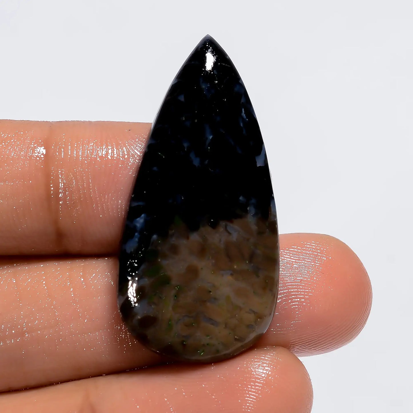 Palm Root Agate Pear Shape Cabochon Loose Gemstone Natural 23 Ct. 36X18X5 mm V-6121
