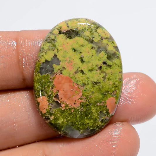 Amazing Top Grade Quality 100% Natural Unakite Oval Shape Cabochon Loose Gemstone For Making Jewelry 30 Ct. 30X23X4 mm V-6123