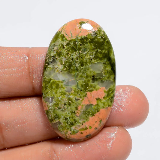 Attractive Top Grade Quality 100% Natural Unakite Oval Shape Cabochon Loose Gemstone For Making Jewelry 41 Ct. 37X22X5 mm V-6124