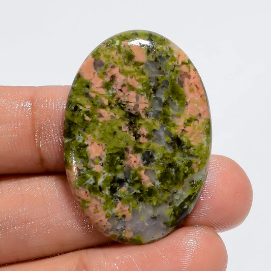 Beautiful Top Grade Quality 100% Natural Unakite Oval Shape Cabochon Loose Gemstone For Making Jewelry 31.5 Ct. 35X25X4 mm V-6126